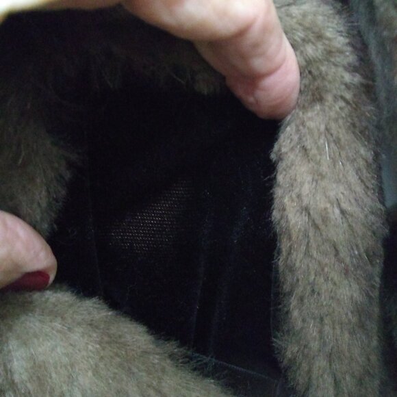 Brown Sheared Raccoon Knee Length Real Fur Swing Coat 32" Long Size 8/10 Medium - Picture 10 of 14